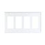 Decorator / Gfci Wallplate, White, Decorator Cutout, Thermoset, 4- Gang, Standard, Ed Box, 2164W-BOX