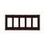 Decorator / Gfci Wallplate, Brown, Decorator Cutout, Thermoset, Five- Gang, Standard, Ed Box, 2165B-BOX