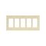 Decorator / Gfci Wallplate, Ivory, Decorator Cutout, Thermoset, Five- Gang, Standard, Ed Box, 2165V-BOX