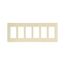 Decorator / Gfci Wallplate, Ivory, Decorator Cutout, Thermoset, 6-Gang, Standard, Ed Box, 2166V-BOX
