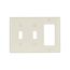 Combination Wallplate, Lt. Almond, Toggle, Toggle, Decorator Cutout, Thermoset, 3- Gang, 2173LA