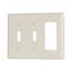 Combination Wallplate, Lt. Almond, Toggle, Toggle, Decorator Cutout, Thermoset, 3- Gang, 2173LA