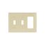 Combination Wallplate, Ivory, Toggle, Toggle, Decorator Cutout, Thermoset, 3-Gang, Standard, 2173V-BOX
