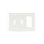 Combination Wallplate, White, Toggle, Toggle, Decorator Cutout, Thermoset, 3-Gang, Standard, 2173W-BOX