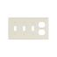 Combination Wallplate, Lt. Almond, Toggle, Toggle, Toggle, Duplex Receptacle Cutout, Thermoset, 2174LA-BOX