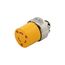 Arrow Hart Locking Connector, #12-4 Awg, 20A, 125V, Gray, Dead Front, 2-Pole 3-Wire, Grounding, 2353-BOX