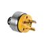 Safety Grip Locking Plug, Stand-Alone Box, #14-8 Awg, 20A, 125V, Yellow, L5-20, 2-Pole 3-Wire, 2363-BOX