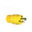 Arrow Hart Watertight Locking Plug, #18-10 Awg 15A 125V, L5-15, 2-Pole 3-Wire, 24W47