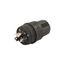 Arrow Hart Watertight Locking Plug, #18-10 Awg 15A 125V, Black, L5-15, 2-Pole 3-Wire, 24W47BK