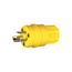 Arrow Hart Watertight Locking Plug, #18-10 Awg 15A, 250V, L6-15, 2-Pole 3-Wire, 0.3 To 0.65 In, 24W49