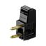 Straight Blade Plug, #18-10 Awg 15A 125V, Black, 1-15P, 2-Pole, 2-Wire, 18-2 Through 16-2, Bulk, 2600BK-BU