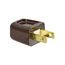 Straight Blade Plug, #18-10 Awg 10A 125V, Brown, 1-15P, 2-Pole, 2-Wire, Bulk, 2601B-BU