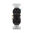 Residential Duplex Receptacle, #14-10 Awg 15A 125V, SideAnd Push, Black, Impact-Resistant Duplex, 270BLK