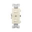 Commercial Combo Switch, Stand, #14-#12 Awg 15A, 120/277V, Lt Almd, (2) 1-Pole, Duplex, 271LA