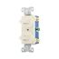 Commercial Combo Switch, Stand, #14-#12 Awg 15A, 120/277V, Lt Almd, (2) 1-Pole, Duplex, 271LA