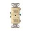Commercial Combo Switch, Stand, #14-#12 Awg 15A, 120/277V, Ivy, (2) 1-Pole, Duplex, 271V-BOX