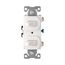 Commercial Combo Switch, Stand, #14-#12 Awg 15A, 120/277V, Wht, (2) 1-Pole, Duplex, 271W-BOX