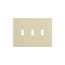 Toggle Wallplate, Ivory, Toggle Cutout, Thermoset, Three- Gang, Oversize, Ed Box, 2741V-BOX