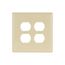 Duplex Receptacle Wallplate, Ivory, Duplex Receptacle Cutout, Thermoset, 2- Gang, Oversize, 2750V-BOX