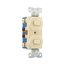 Commercial Combo Switch, Stand, #14-#12Awg 15A, 120/277V, Ivy, (2) 3-Way, Duplex, 276V-BOX