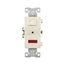 Commercial Combo Switch, Neon Pilot Light #14-#12 Awg 15A 120V Switch 125V Pil Lgt, Light Almond, 277LA-SP