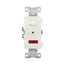 Commercial Combo Switch, Neon Pilot Light, #14-#12 Awg 15A, 120V Switch, 125V (Pil Lgt), White, 277W-BOX