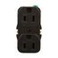 Residential Duplex Receptacle, #14 Awg 15A 125V, Push Wire, Black, 298-2BK-BU