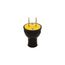 Straight Blade Plug, #14-10 Awg 15A, 125V, Black Rubber, 1-15P, 2-Pole, 2-Wire, Screw, 3123BK-BOX