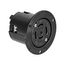 Locking Flanged Outlet, 10A, 20A, Industrial, 250/600V, Black, 4-Pole, Five-Wire, Grounding, 3525BK