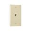 Wallplate w/ Connector, Residential Telephone, Box, Ivory, Data/Voice Modular Jack, 3532-4V