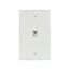 Wallplate w/ Connector, Residential Telephone, Box, Data/Voice Modular Jack, 3532-4W