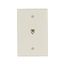 Telephone Jack Wallplate, Light Almond, Surface, 625B4, 4-Conductor Jack, Rj11, Rj14, Jack, 3533-4LA