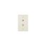 Telephone Jack & Coaxial Adapter Wallplate, Light Almond, Type F, Rj11, Rj14, Combo, 3535-4LA