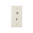 Telephone Jack & Coaxial Adapter Wallplate, Light Almond, Type F, Rj11, Rj14, Combo, 3535-4LA
