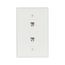 Wallplate w/ Connector, (2) 4-Conductor Jacks, Residential Telephone, Data/Voice Modular Jack, 3547-4W