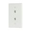 Wallplate w/ Connector, (2) 4-Conductor Jacks, Residential Telephone, Data/Voice Modular Jack, 3547-4W