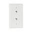 Wallplate w/ Connector, (2) 4-Conductor Jacks, Residential Telephone, Data/Voice Modular Jack, 3547-4W