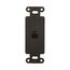 4-Conductor Telephone Jack Decorator Insert, Black, Surface, Type 625, Splitter, 3560-4BK-SPL