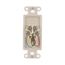 4-Conductor Telephone Jack Decorator Insert, Light Almond, Surface, Type 625, 4-Conductor Jack, 3560-4LA