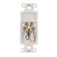 4-Conductor Telephone Jack Decorator Insert, White, Surface, Type 625, 3560-4W