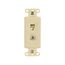 Telephone Jack & Coaxial Adapter Decorator Insert, Ivory, Type F, Rj11, Rj14, Combo, 3562V