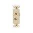Telephone Jack & Coaxial Adapter Decorator Insert, Ivory, Type F, Rj11, Rj14, Combo, 3562V
