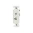 Telephone Jack & Coaxial Adapter Decorator Insert, White, Type F, Rj11, Rj14, Combo, 3562W