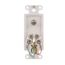 Telephone Jack & Coaxial Adapter Decorator Insert, White, Type F, Rj11, Rj14, Combo, 3562W