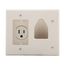 Telephone & Coaxial Wallplate, Receptacle, White, Multimedia w/ Receptacle Cutout, 1-Gang, 35MRW-SP-L