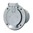 Locking Flanged Inlet With Lid, #10-6Awg, 50A, Industrial, 600 Vac, 250Vdc, Back Wiring, Steel, 3768