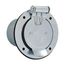 Locking Flanged Inlet With Lid, #10-6Awg, 50A, Industrial, 600 Vac, 250Vdc, Back Wiring, Steel, 3768