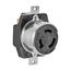 Locking Receptacle, #10-6Awg, 50A, Industrial, 600 Vac, 250Vdc, Back Wiring, Black, Single, 3771
