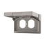 Non-Metallic Duplex Receptacle Cover, Self-Closing, Surface Mount, Gray, Wet, 1-Gang, 3962-BU