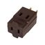 3 Outlet Cube Tap, Single Receptacle To 3 Outlets, 15A, 125V, Brown, Thermoplastic, 1-15R, 400B-BOX